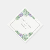 Botanische groene en Paarse vruchtbare bruiloft Servet (Hoek)