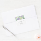 Botanische groene en Paarse vruchtbare bruiloft Vierkante Sticker (Envelop)