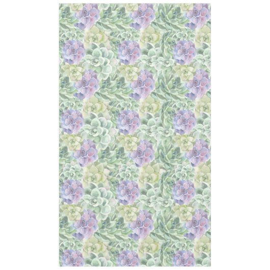 Botanische groene en Paarse Waterverf Succulten Tafelkleed (Voorkant)