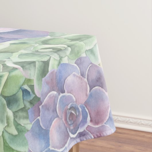 Botanische groene en Paarse Waterverf Succulten Tafelkleed (Voorbeeld)