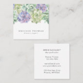 Botanische groene en Paarse Waterverf Succulten Vierkante Visitekaartje (Voorkant / Achterkant)