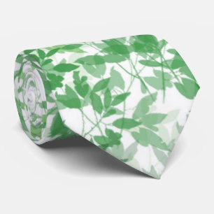 Botanische groene en witte bladeren Stropdas nekje