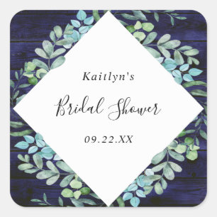 Botanische Groene Eucalyptus Bruidsdouche Vierkante Sticker