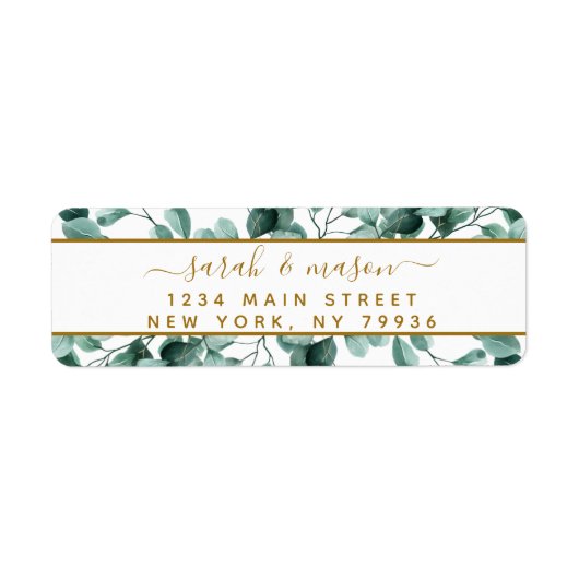 Botanische groene Eucalyptus Return Address Label (Voorkant)