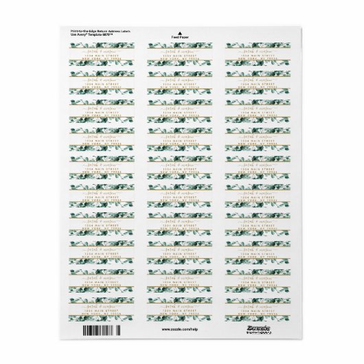 Botanische groene Eucalyptus Return Address Label (Full Sheet)