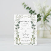 Botanische Groene Eucalyptus Save The Date | Kaart (Staand voorkant)