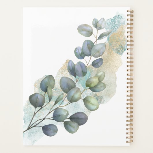 Botanische groene eucalyptus Waterverf Planner (Achterkant)