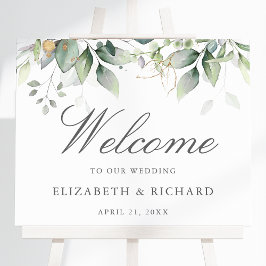 Botanische groene Eucalyptus Weddenschap Welkomstt Poster