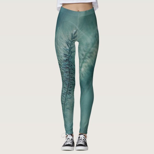 Botanische groene Ferns Leggings (Voorkant)