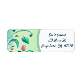 Botanische groene Floral Etiket