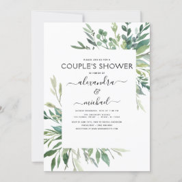 Botanische groene foliage Couple's Shower Invitat Kaart