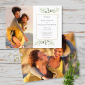 Botanische Groene Foto's Trouwdag Uitnodiging Briefkaart