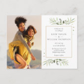 Botanische Groene Foto's Trouwdag Uitnodiging Briefkaart (Voorkant)