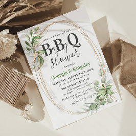 Botanische groene goud BBQ baby shower Kaart