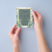 Botanische Groene Goud Trouw Uitnodiging Salie Flyer (Hand)