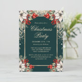 Botanische Groene Gouden Confetti Kerstfeest Kaart (Staand voorkant)