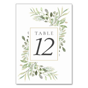 Botanische Groene Huwelijkstafel Nummers Kaart