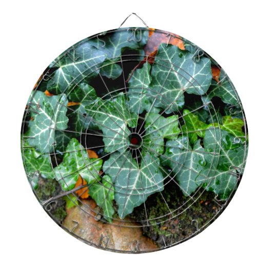 Botanische groene Ivy en veldsteen Dartbord (Voorkant)