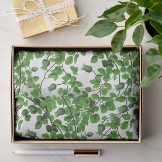 Botanische groene Ivy Vine Tissuepapier (Geschenk)
