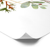 Botanische Groene Kerst Bruidsbruiloft Welkom Poster (Hoek)
