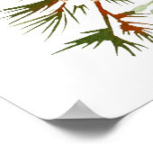 Botanische Groene Kerst Bruiloft Feest Welkom Poster (Hoek)