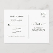 Botanische groene kerstbruiloft Groene RSVP Uitnodiging Briefkaart (Achterkant)