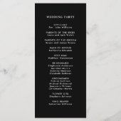 Botanische groene kerstvakantie zwart bruiloft programmakaart (Achterkant)