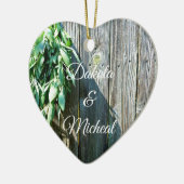 Botanische groene kruiden distressed houtnerf keramisch ornament (Links)