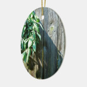 Botanische groene kruiden distressed houtnerf keramisch ornament (Links)