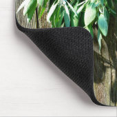 Botanische groene kruiden distressed houtnerf muismat (Hoek)