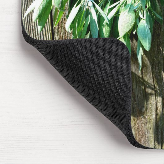 Botanische groene kruiden distressed houtnerf muismat (Hoek)