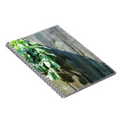 Botanische groene kruiden distressed houtnerf notitieboek (Rechterzijde)