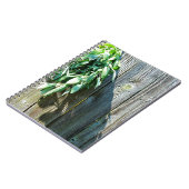 Botanische groene kruiden distressed houtnerf notitieboek (Linkerzijde)