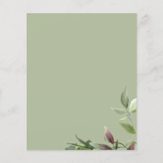 Botanische groene Leaf Budget Weddenschap (Achterkant)