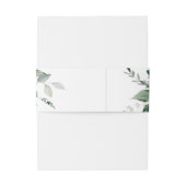 Botanische Groene Loof Waterverf Bruiloft Uitnodig Uitnodigingen Wikkel (Achterkant Voorbeeld)