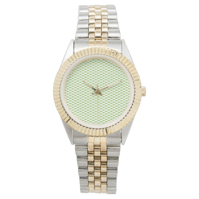 Botanische groene mapjes set horloge (Voorkant)