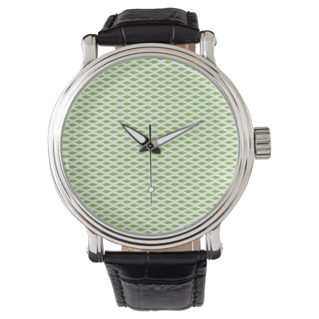 Botanische groene mapjes set horloge (Voorkant)