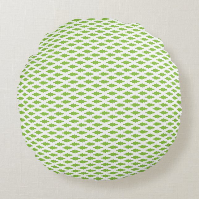 Botanische groene mapjes set rond kussen (Voorkant)