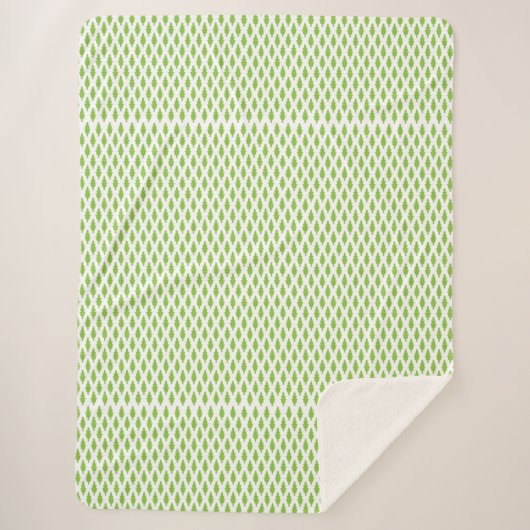 Botanische groene mapjes set sherpa deken (Voorkant)