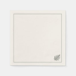Botanische Groene Minimalist | Neutraal Rustiek Servet
