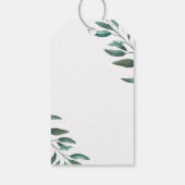 Botanische groene minimalistische gunst cadeaulabel (Achterkant)
