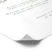 Botanische groene minimalistische trouwherdenkingb poster (Hoek)