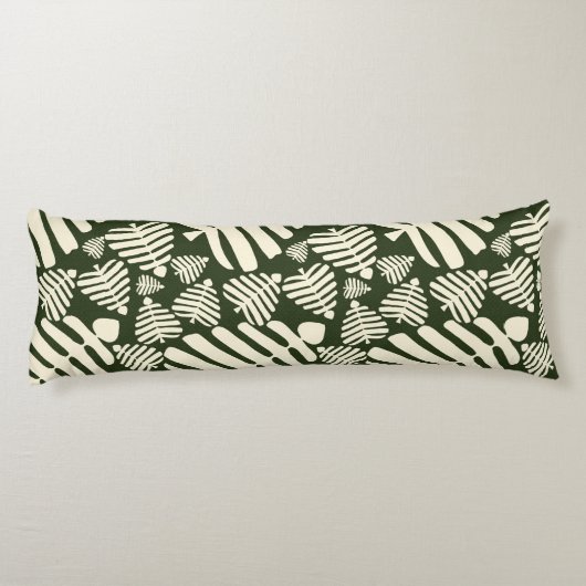 Botanische groene Monstera bladeren Lichaamskussen (Achterkant)