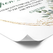 Botanische groene open bar bord gouden blad poster (Hoek)