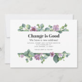 Botanische Groene Paarse Eucalyptus Bewegen Aankondiging (Voorkant)