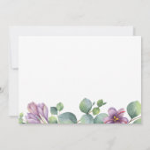 Botanische Groene Paarse Eucalyptus Bewegen Aankondiging (Achterkant)