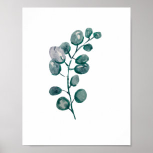 Botanische groene Plant Waterverf schilderen Poster