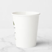 Botanische groene rillingen bruiloft papieren bekers (Links)