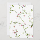 Botanische groene roze doop uitnodiging (Achterkant)