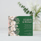 Botanische Groene Roze Floral Weddenschap Budget (Staand voorkant)